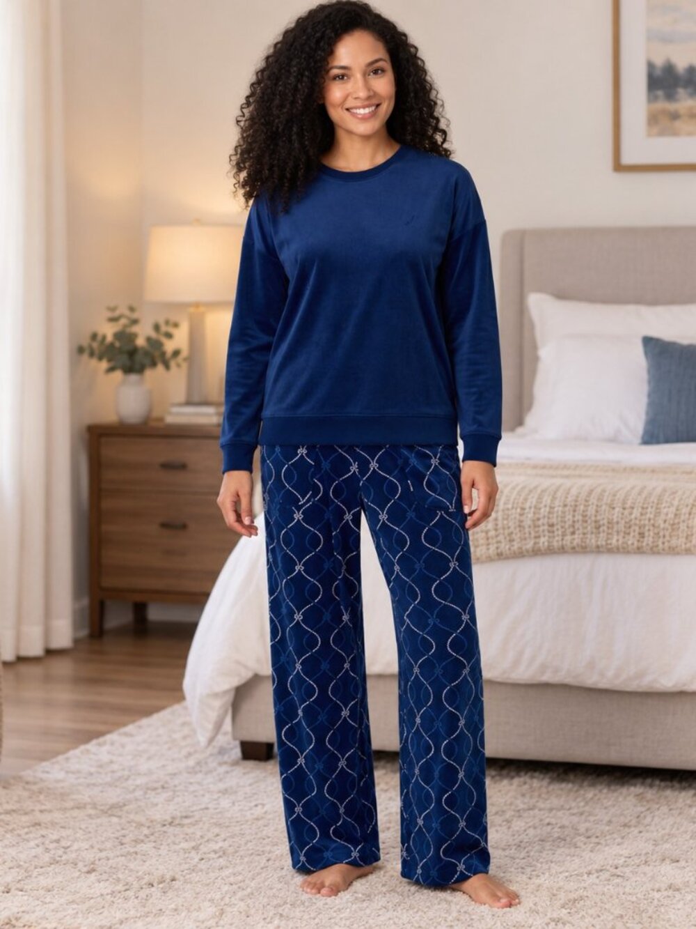 Nautica Women’s 2 Piece Fleece Pajama Set